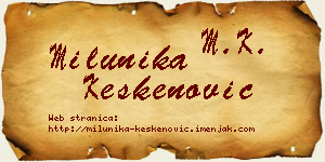Milunika Keskenović vizit kartica